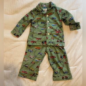Vintage Nick & Nora Transportation Button Up Pajamas - 18 Months